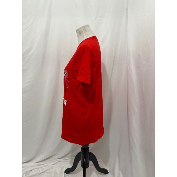 Fifth Sun Adult Christmas Shirt Red Gnome Christmas Short Sleeve Size Large - Picture 5 of 7